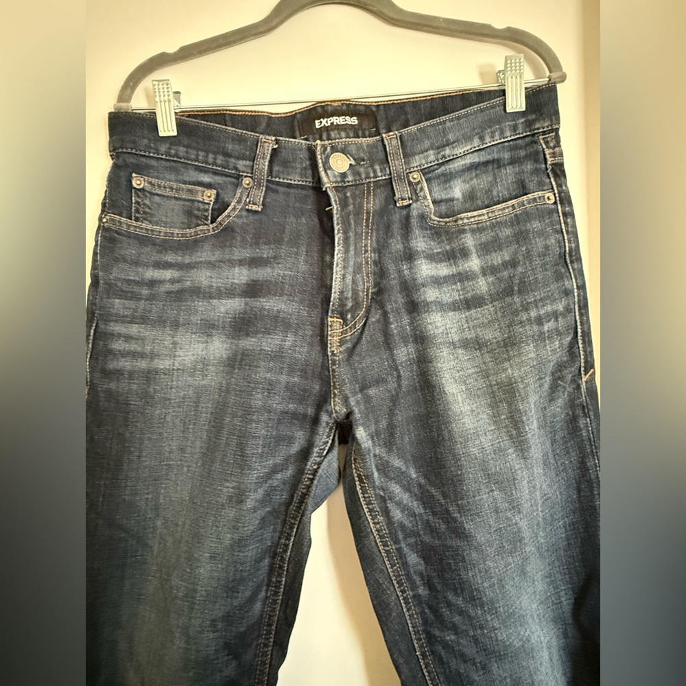 Express Men Jeans dark blue slightly used size 33x32 slim straight